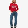 Americana stickad tröja med rullkrage