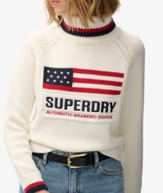 Americana stickad tröja med rullkrage