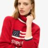 Americana stickad tröja med rullkrage