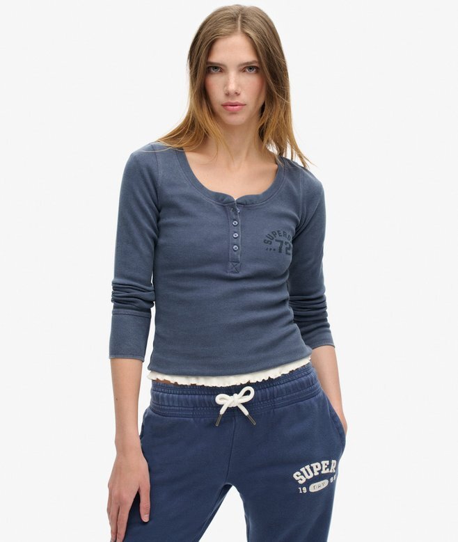 Athletic Button Down långärmad topp Athletic Button Down långärmad topp