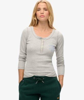 Athletic Button Down långärmad topp