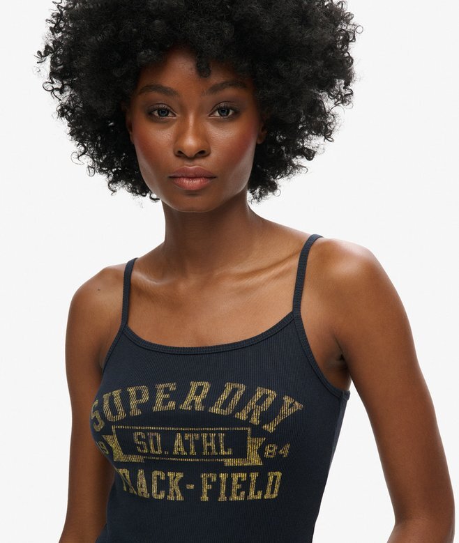 Athletic College Graphic Rib Cami Top Athletic College Graphic Rib Cami Top