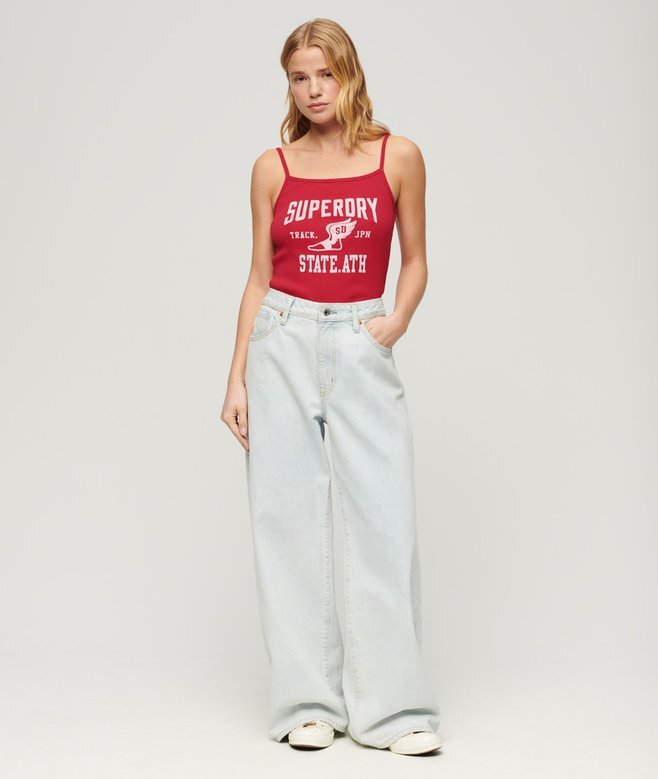 Athletic College Graphic Rib Cami Top Athletic College Graphic Rib Cami Top