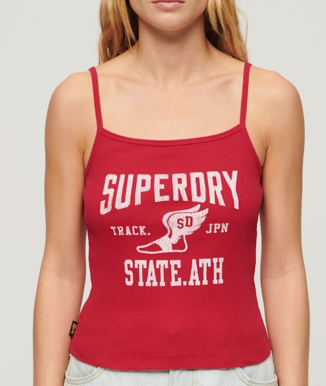Athletic College Graphic Rib Cami Top Athletic College Graphic Rib Cami Top