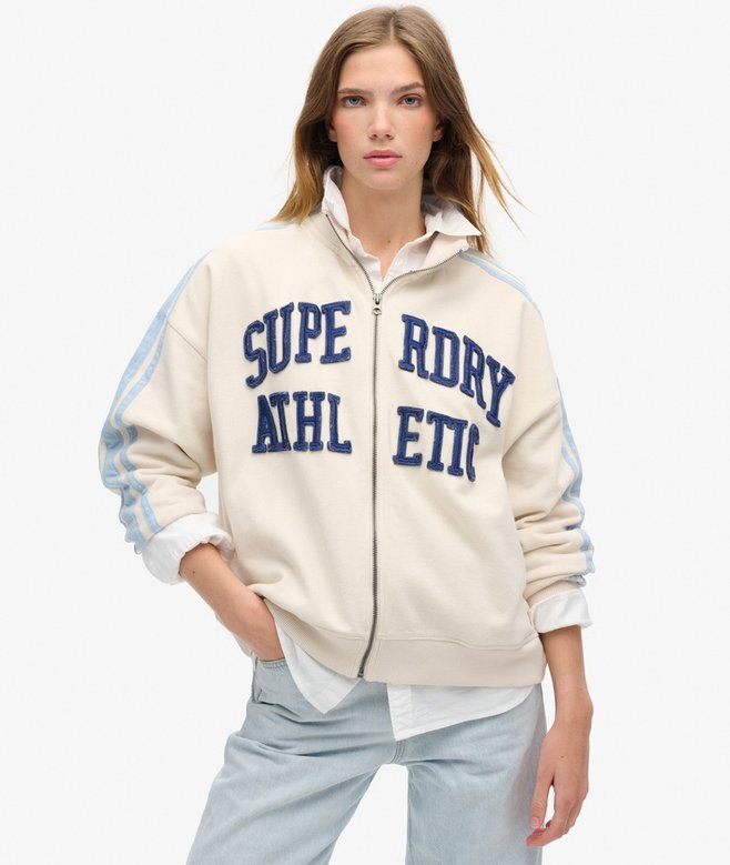 Athletic Essentials Applique Loose Zip Track Top Athletic Essentials Applique Loose Zip Track Top