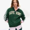 Athletic Essentials Applique Loose Zip Track Top Athletic Essentials Applique Loose Zip Track Top