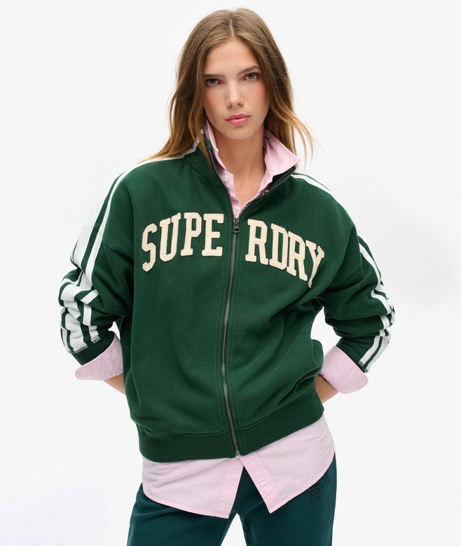 Athletic Essentials Applique Loose Zip Track Top Athletic Essentials Applique Loose Zip Track Top