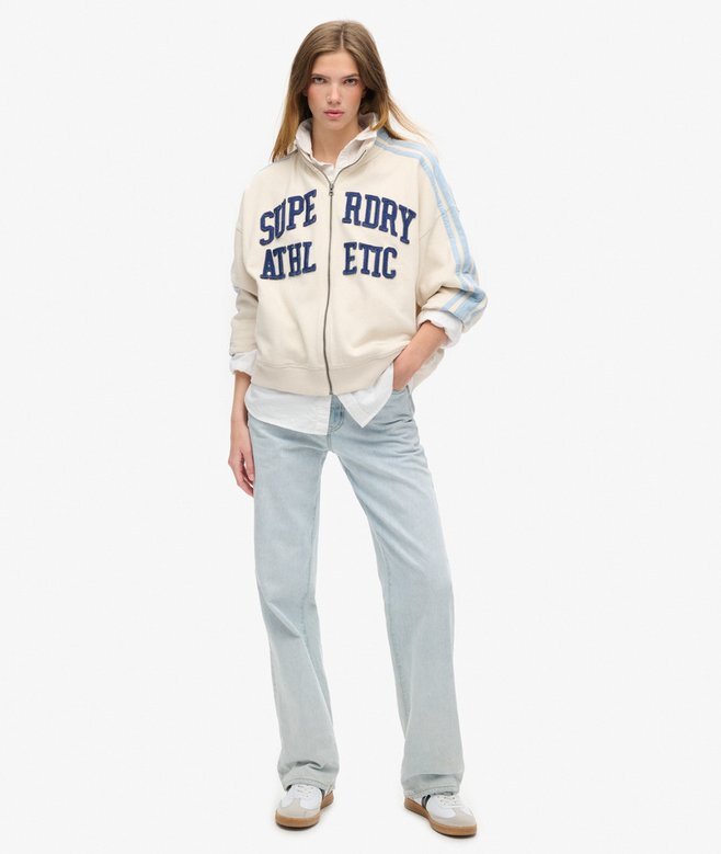 Athletic Essentials Applique Loose Zip Track Top Athletic Essentials Applique Loose Zip Track Top