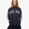 Athletic Essentials Applique Loose Zip Track Top