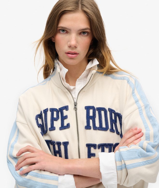 Athletic Essentials Applique Loose Zip Track Top Athletic Essentials Applique Loose Zip Track Top