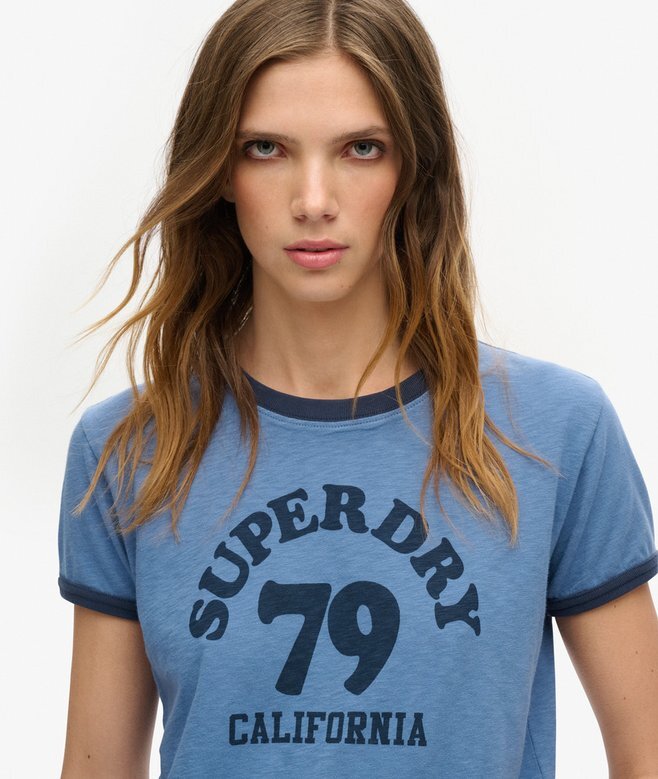 Athletic Essentials Beach Graphic Ringer T-shirt Athletic Essentials Beach Graphic Ringer T-shirt