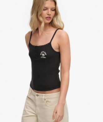 Athletic Essentials Broderad Cami-top med knappar