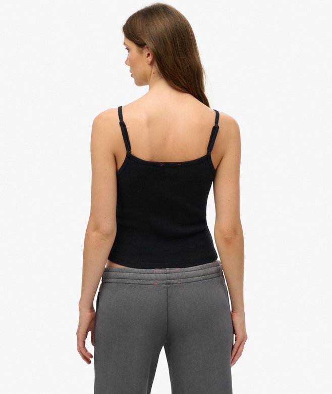 Athletic Essentials Broderad Cami-top med knappar Athletic Essentials Broderad Cami-top med knappar