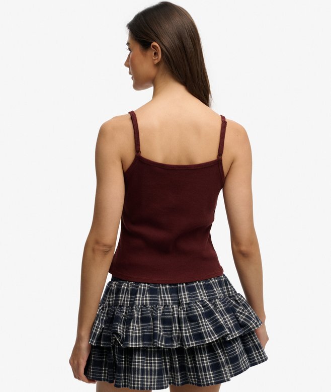 Athletic Essentials Broderad Cami-top med knappar Athletic Essentials Broderad Cami-top med knappar