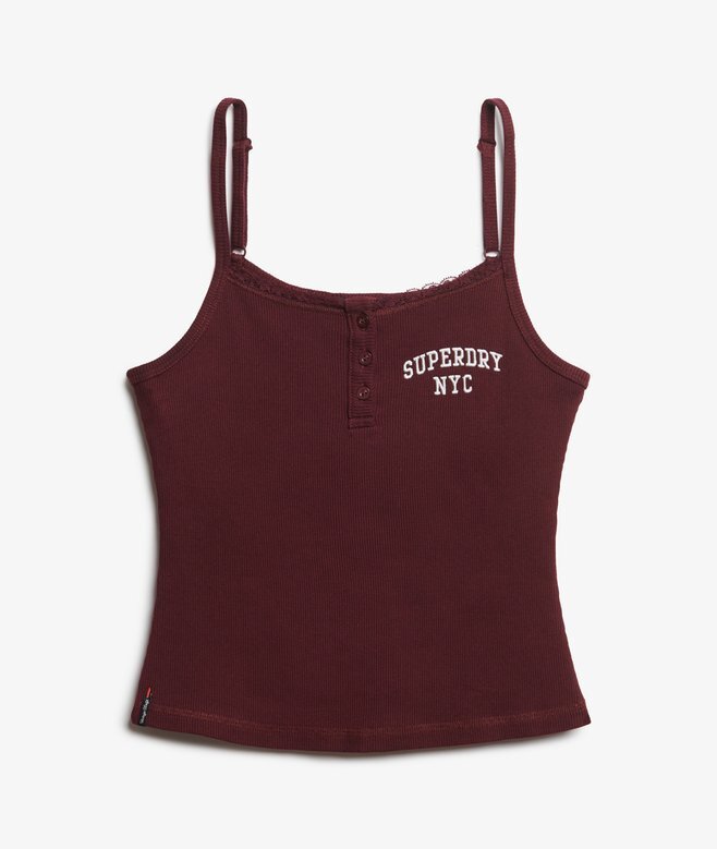 Athletic Essentials Broderad Cami-top med knappar Athletic Essentials Broderad Cami-top med knappar