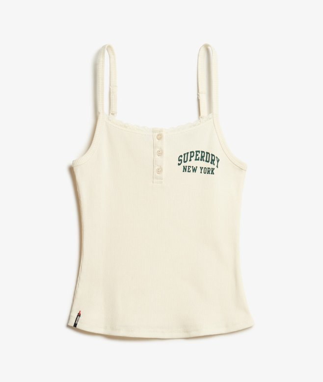 Athletic Essentials Cami-top med tryck och knappar Athletic Essentials Cami-top med tryck och knappar