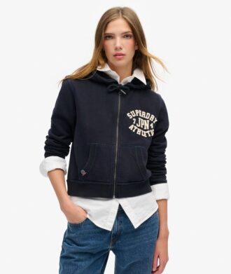 Athletic Essentials Relaxed Crop Zip-Hoodie