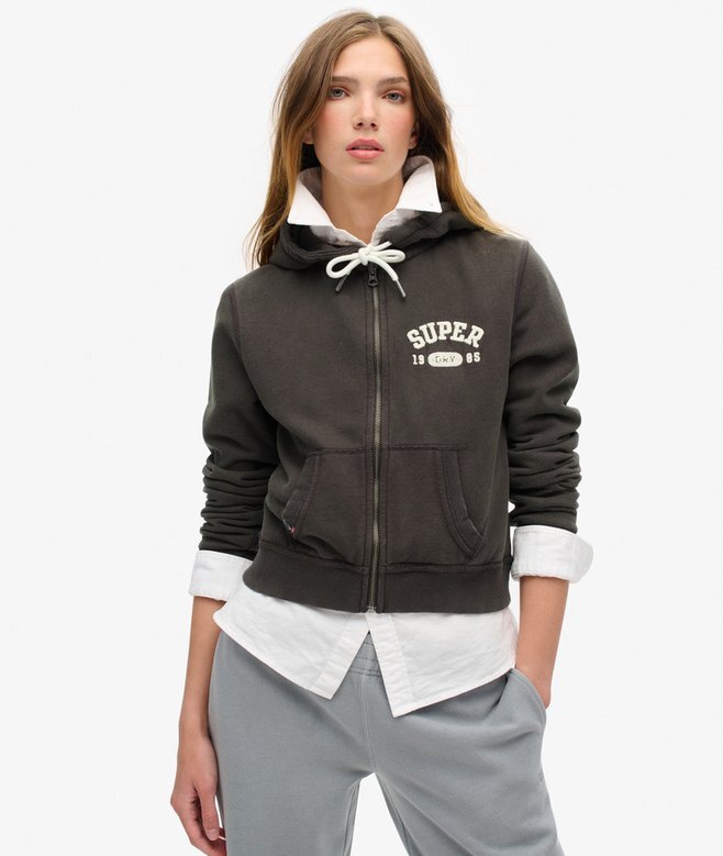 Athletic Essentials Relaxed Crop Zip-Hoodie Athletic Essentials Relaxed Crop Zip-Hoodie