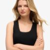 Athletic Essentials Vintage Lace Trim Vest Top Athletic Essentials Vintage Lace Trim Vest Top