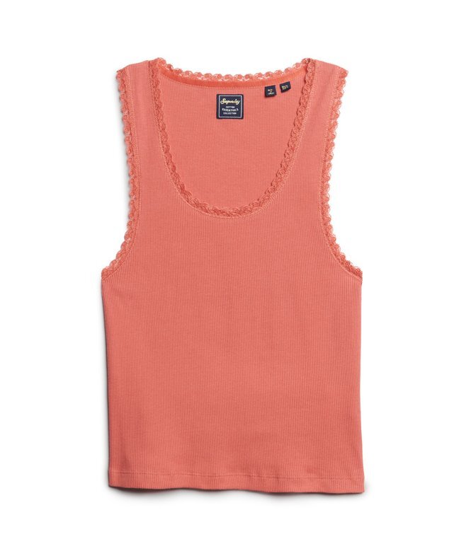 Athletic Essentials Vintage Lace Trim Vest Top Athletic Essentials Vintage Lace Trim Vest Top