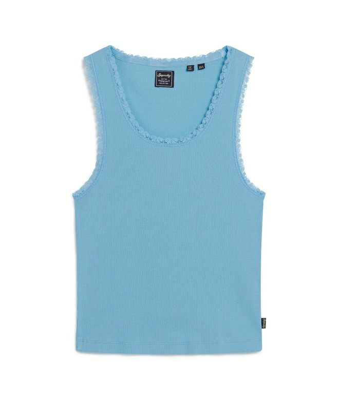 Athletic Essentials Vintage Lace Trim Vest Top Athletic Essentials Vintage Lace Trim Vest Top