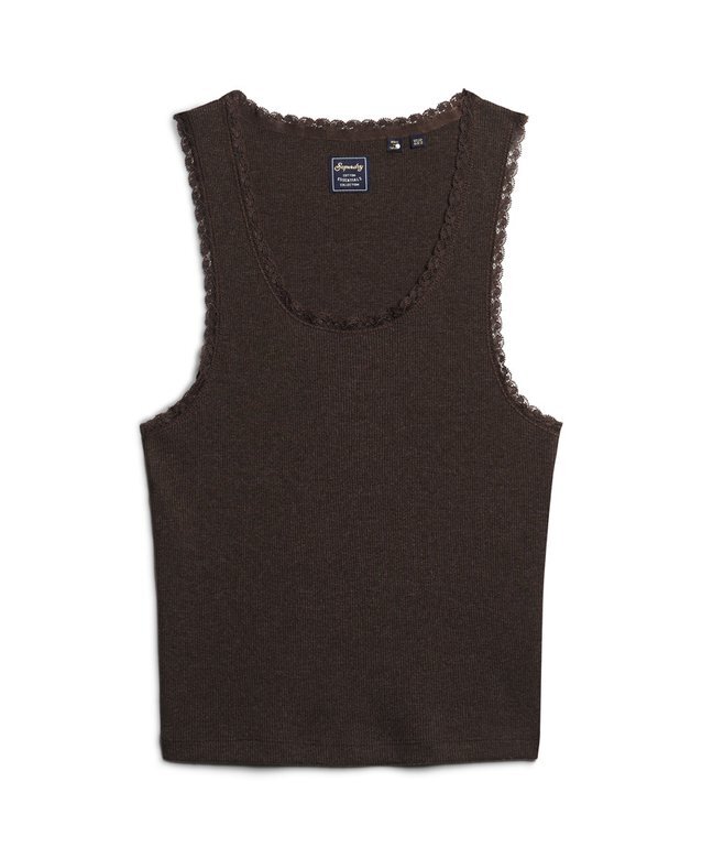 Athletic Essentials Vintage Lace Trim Vest Top Athletic Essentials Vintage Lace Trim Vest Top