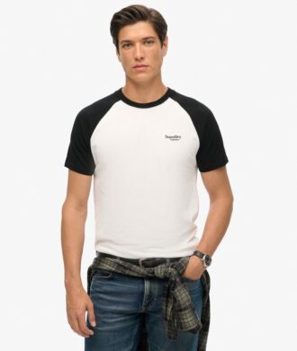Baseball-T-shirt i Organic Cotton med Essential-logotyp