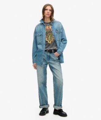 Biker Rock-T-shirt med tryck