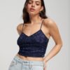 Blommig broderad korsett-top Blommig broderad korsett-top