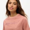 Broderad Core-logotyp, boxig, lös T-shirt