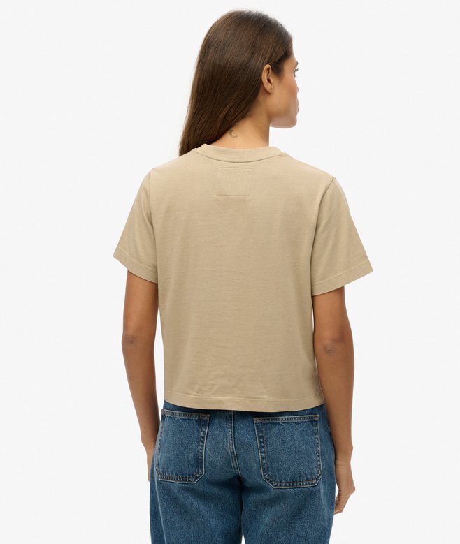 Broderad Core-logotyp, boxig, lös T-shirt Broderad Core-logotyp, boxig, lös T-shirt