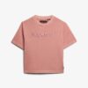 Broderad Core-logotyp, boxig, lös T-shirt