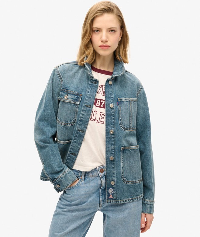 Broderad denimjacka Broderad denimjacka