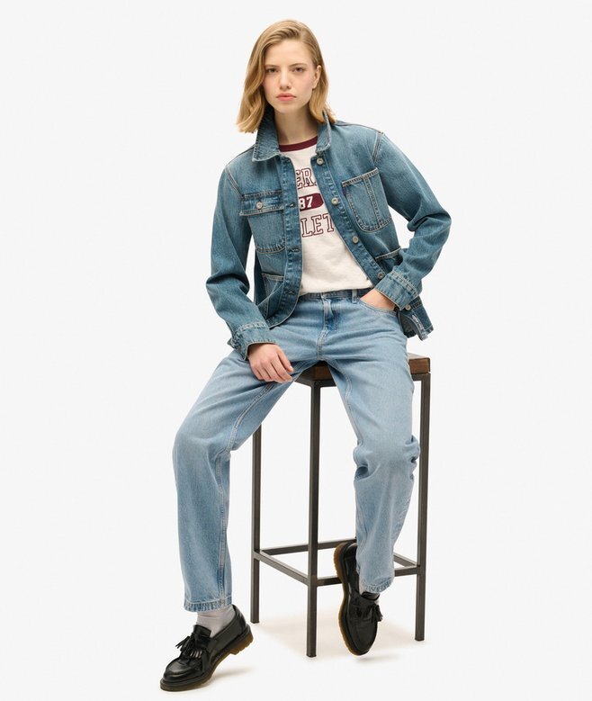 Broderad denimjacka Broderad denimjacka