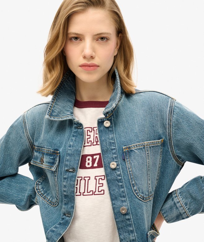 Broderad denimjacka Broderad denimjacka