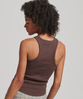 Broderad ribbad, smal racer-tank