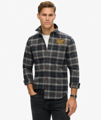 Broderad rutig overshirt