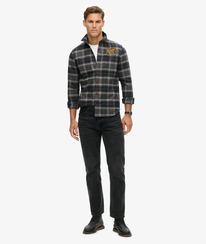 Broderad rutig overshirt Broderad rutig overshirt