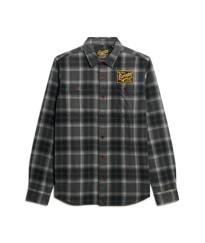 Broderad rutig overshirt Broderad rutig overshirt
