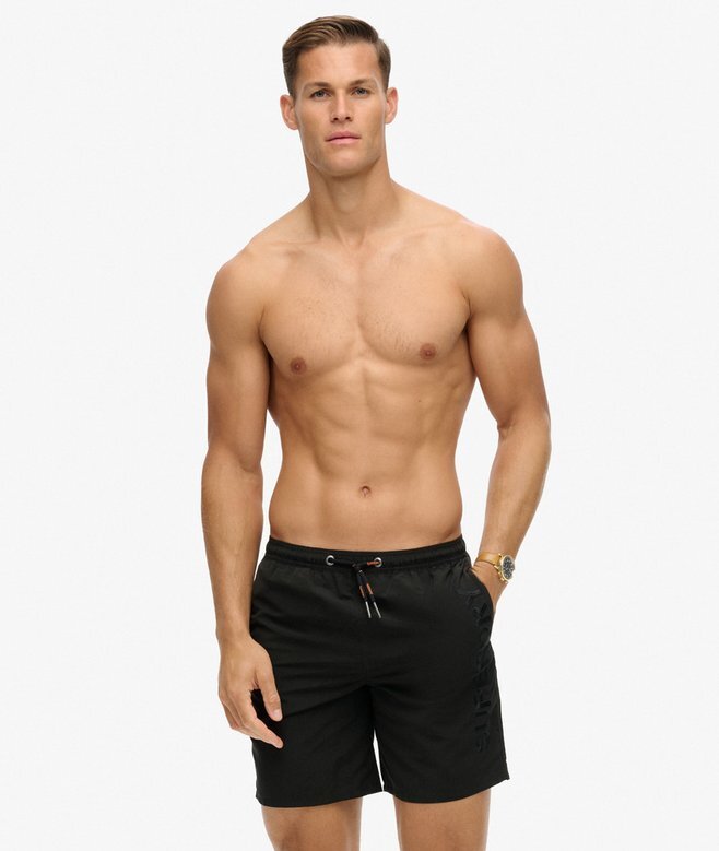 Broderade swim shorts i premiumkvalitet, 43 cm Broderade swim shorts i premiumkvalitet, 43 cm