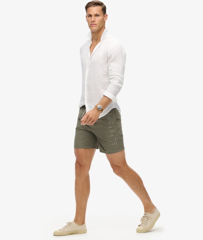 Broderade swim shorts i premiumkvalitet, 43 cm Broderade swim shorts i premiumkvalitet, 43 cm