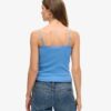 Cami-top i Organic Cotton med ribbstickning och spets