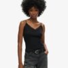 Cami-top i Organic Cotton med Vintage-ribb och spetskant Cami-top i Organic Cotton med Vintage-ribb och spetskant