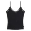 Cami-top i Organic Cotton med Vintage-ribb och spetskant Cami-top i Organic Cotton med Vintage-ribb och spetskant