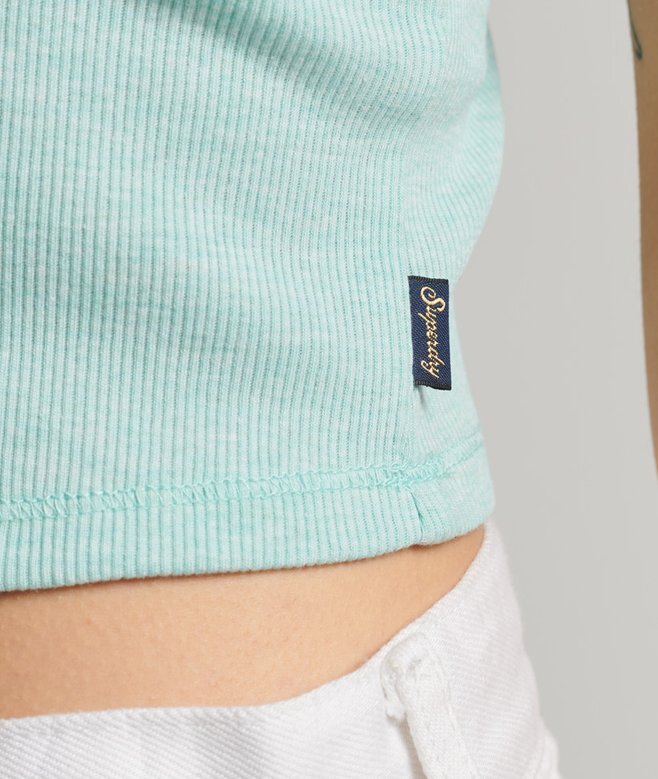 Cami-top med ribbad spetskant Cami-top med ribbad spetskant
