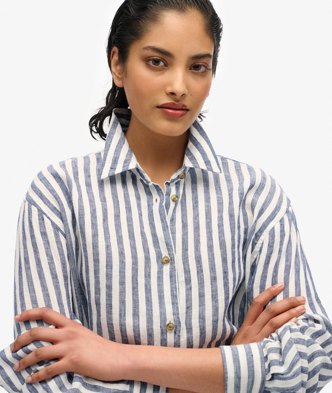 Casual linne-boyfriend-skjorta Casual linne-boyfriend-skjorta