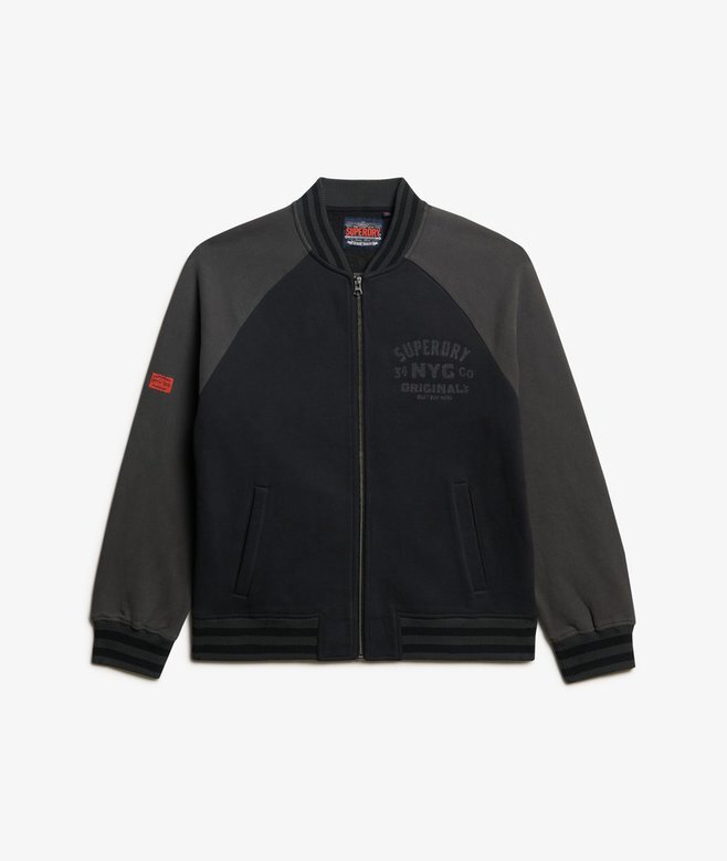 College Graphic Jersey Bomber Jacket College Graphic Jersey Bomber Jacket