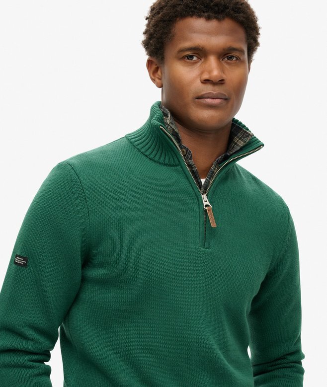 Cotton Classics stickad tröja med halv dragkedja Cotton Classics stickad tröja med halv dragkedja