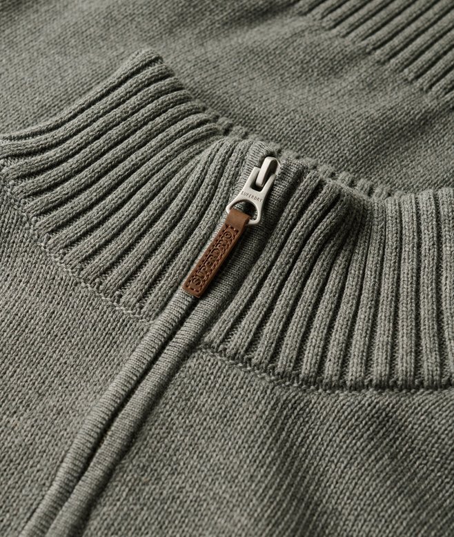 Cotton Classics stickad tröja med halv dragkedja Cotton Classics stickad tröja med halv dragkedja