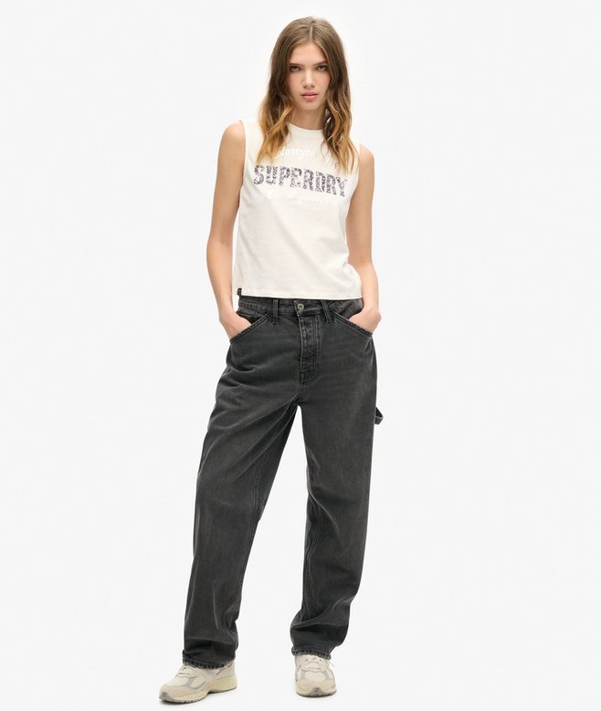 Embellished Archive Fitted Tank Top Embellished Archive Fitted Tank Top